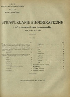 Sprawozdanie Stenograficzne z 334 Posiedzenia Sejmu Rzeczypospolitej z dnia 6 lipca 1927 r. (I Kadencja 1922-1927)