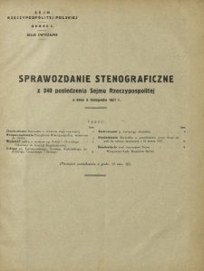 Sprawozdanie Stenograficzne z 340 Posiedzenia Sejmu Rzeczypospolitej z dnia 3 listopada 1927 r. (I Kadencja 1922-1927)