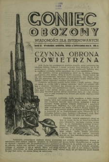 Goniec Obozowy : wiadomości dla internowanych R. 2, Nr 2 (11 stycznia 1941)