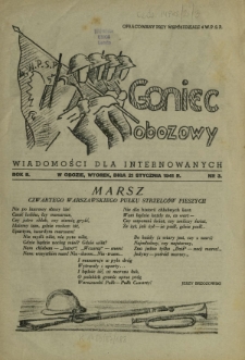 Goniec Obozowy : wiadomości dla internowanych R. 2, Nr 3 (21 stycznia 1941)