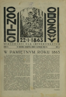 Goniec Obozowy : wiadomości dla internowanych R. 2, Nr 4 (1 lutego 1941)
