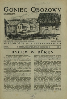 Goniec Obozowy : wiadomości dla internowanych R. 2, Nr 6 (6 marca 1941)