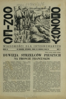 Goniec Obozowy : wiadomości dla internowanych R. 2, Nr 7 (25 marca 1941)