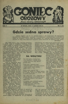 Goniec Obozowy : wiadomości dla internowanych R. 5, Nr 4 (15 lutego 1944)