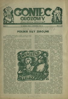 Goniec Obozowy : wiadomości dla internowanych R. 5 , Nr 7 (1 kwietnia 1944)