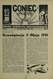 Goniec Obozowy : pismo żołnierzy internowanych R. 3, Nr 9 (1 maja 1942)