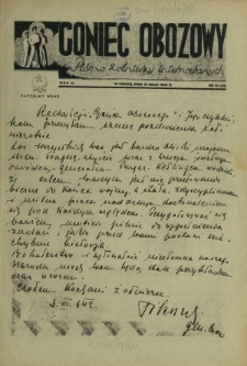 Goniec Obozowy : pismo żołnierzy internowanych R. 3, Nr 10 (15 maja 1942)