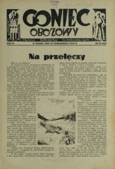 Goniec Obozowy : pismo żołnierzy internowanych R. 3, Nr 20 (15 października 1942)