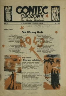 Goniec Obozowy : pismo żołnierzy internowanych R. 4, Nr 1 (1 stycznia 1943)