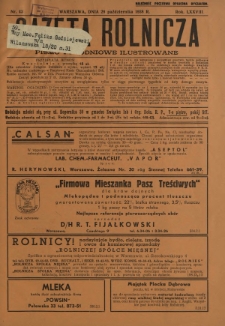 Gazeta Rolnicza : pismo tygodniowe ilustrowane. R. 78, nr 43 (28 października 1938)