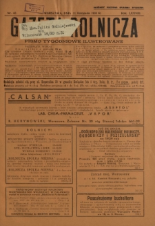 Gazeta Rolnicza : pismo tygodniowe ilustrowane. R. 78, nr 45 (11 listopada 1938)