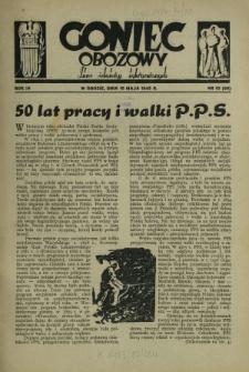 Goniec Obozowy : pismo żołnierzy internowanych R. 4, Nr 10 (15 maja 1943)