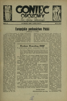 Goniec Obozowy : pismo żołnierzy internowanych R. 4, Nr 13 (1 lipca 1943)