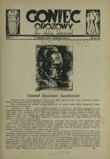 Goniec Obozowy : pismo żołnierzy internowanych R. 4, Nr 15 (1 sierpnia 1943)