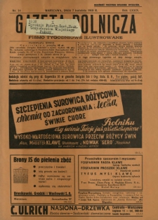 Gazeta Rolnicza : pismo tygodniowe ilustrowane. R. 79, nr 14 (7 kwietnia 1939)