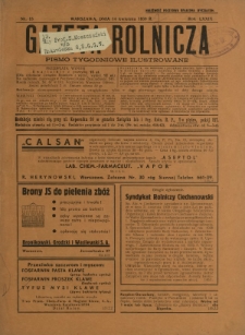 Gazeta Rolnicza : pismo tygodniowe ilustrowane. R. 79, nr 15 (14 kwietnia 1939)