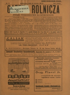 Gazeta Rolnicza : pismo tygodniowe ilustrowane. R. 79, nr 17 (28 kwietnia 1939)