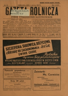 Gazeta Rolnicza : pismo tygodniowe ilustrowane. R. 79, nr 22 (2 czerwca 1939)