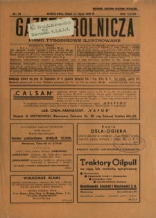 Gazeta Rolnicza : pismo tygodniowe ilustrowane. R. 79, nr 28 (14 lipca 1939)