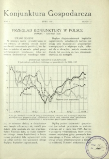 Konjunktura Gospodarcza : wydawnictwo Instytutu Badania Konjunktur Gospodarczych i Cen. R. 1, z. 2 (lipiec 1928)