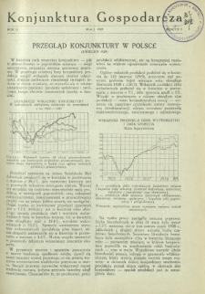 Konjunktura Gospodarcza : miesięcznik Instytutu Badania Konjunktur Gospodarczych i Cen. R. 2, z. 5 (maj 1929)