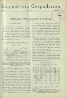 Konjunktura Gospodarcza : miesięcznik Instytutu Badania Konjunktur Gospodarczych i Cen. R. 2, z. 8 (sierpień 1929)