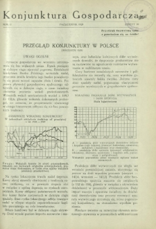 Konjunktura Gospodarcza : miesięcznik Instytutu Badania Konjunktur Gospodarczych i Cen. R. 2, z. 10 (październik 1929)