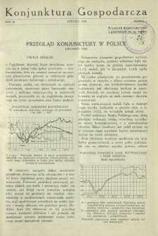 Konjunktura Gospodarcza : miesięcznik Instytutu Badania Konjunktur Gospodarczych i Cen. R. 3, z. 1 (styczeń 1930)
