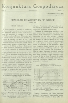 Konjunktura Gospodarcza : miesięcznik Instytutu Badania Konjunktur Gospodarczych i Cen. R. 3, z. 8 (sierpień 1930)