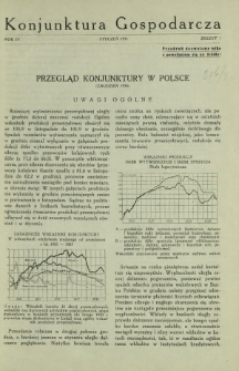 Konjunktura Gospodarcza : wydawnictwo Instytutu Badania Konjunktur Gospodarczych i Cen. R. 4, z. 1 (styczeń 1931)