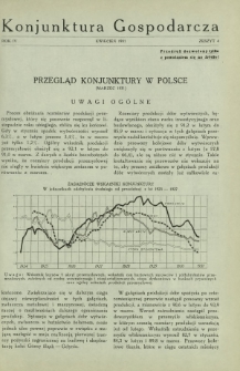 Konjunktura Gospodarcza : wydawnictwo Instytutu Badania Konjunktur Gospodarczych i Cen. R. 4, z. 4 (kwiecień 1931)