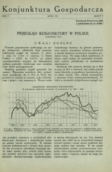 Konjunktura Gospodarcza : wydawnictwo Instytutu Badania Konjunktur Gospodarczych i Cen. R. 4, z. 7 (lipiec 1931)
