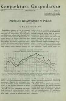 Konjunktura Gospodarcza : wydawnictwo Instytutu Badania Konjunktur Gospodarczych i Cen. R. 4, z. 10 (październik 1931)