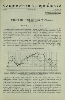 Konjunktura Gospodarcza : wydawnictwo Instytutu Badania Konjunktur Gospodarczych i Cen. R. 4, z. 11 (listopad 1931)