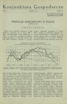 Konjunktura Gospodarcza : wydawnictwo Instytutu Badania Konjunktur Gospodarczych i Cen. R. 4, z. 12 (grudzień 1931)