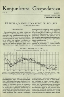 Konjunktura Gospodarcza : wydawnictwo kwartalne Instytutu Badania Konjunktur Gospodarczych i Cen. R. 6 (1933), nr 3