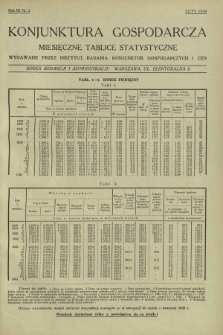 Konjunktura Gospodarcza : miesięczne tablice statystyczne wydawane przez Instytut Badania Konjunktur Gospodarczych i Cen. R. 3, nr 2 (luty 1934)