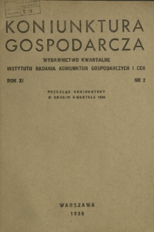 Konjunktura Gospodarcza : wydawnictwo kwartalne Instytutu Badania Konjunktur Gospodarczych i Cen. R. 11 (1938), nr 2