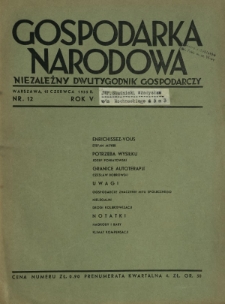 Gospodarka Narodowa : niezależny dwutygodnik gospodarczy. R. 5, nr 12 (15 czerwca 1935)