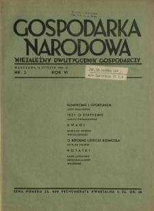 Gospodarka Narodowa : niezależny dwutygodnik gospodarczy. R. 6, nr 2 (15 stycznia 1936)