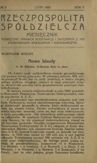 Rzeczpospolita Spółdzielcza : organ Związku Polskich Stowarzyszeń Spożywców R. 5, Nr 2 (luty 1925)