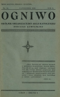Ogniwo : okólnik organizacyjny Akcji Katolickiej Diecezji Lubelskiej R. 2, Nr 10 (październik 1934)