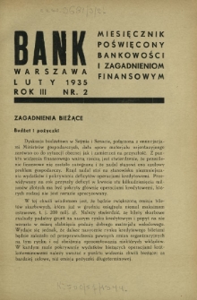 Bank : miesięcznik poświęcony bankowości i zagadnieniom finansowym. R. 3, nr 2 (luty 1935)
