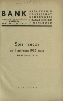 Bank : miesięcznik poświęcony bankowości i zagadnieniom finansowym. R. 3, nr 10 (październik 1935)