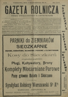 Gazeta Rolnicza : pismo tygodniowe ilustrowane. R. 64, nr 42 (17 października 1924)