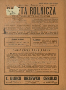 Gazeta Rolnicza : pismo tygodniowe ilustrowane. R. 75, nr 40 (4 października 1935)