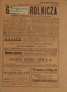 Gazeta Rolnicza : pismo tygodniowe ilustrowane. R. 79, nr 33 (18 sierpnia 1939)