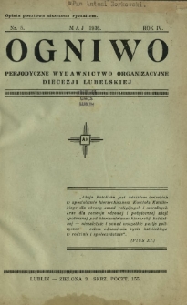 Ogniwo : perjodyczne wydawnictwo organizacyjne diecezji Lubelskiej R. 4, Nr 5 (maj 1936)