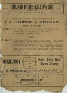 Rolnik Hrubieszowski R. 2, Nr. 3 (10 lutego 1913)