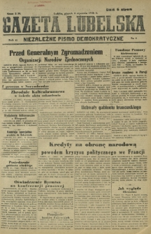 Gazeta Lubelska : niezależne pismo demokratyczne. R. 2, nr 4 (4 stycznia 1946)